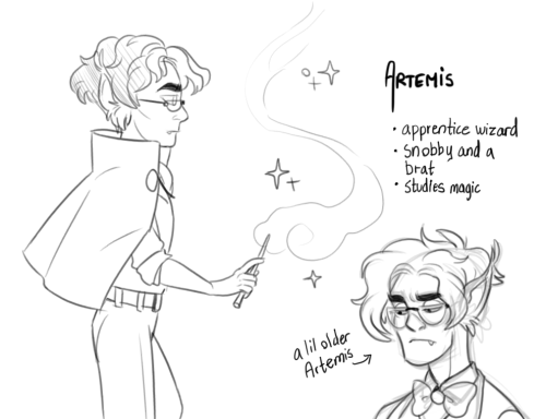 Artemis. He’s a wizard-in-training, he’s probably around 12 years old or something. A know-it-all th