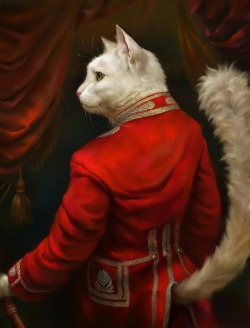 mymodernmet:  Hermitage Court Cats by Eldar Zakirov Whimsical digital portraits of cats in refined attire presented as classic oil paintings. 