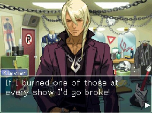 xaychi: Klavier “Someone-burned-my-freaking-GUITAR!!” Gavin, is my favorite Klavier Gavi