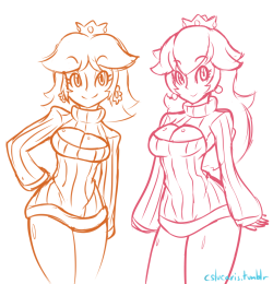 #90 - Open chest sweater princesses, Vocaloids, and other things 12/14/14 I sure do like them Nintendo princesses&hellip; and Vocaloids. I used cosplay references for the Vocaloids&rsquo; poses. Learned a good deal from that. Thanks cosplayers! Also there