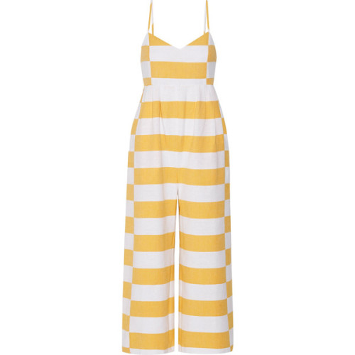 Mara Hoffman Striped organic cotton jumpsuit ❤ liked on Polyvore (see more wide leg jumpsuits)
