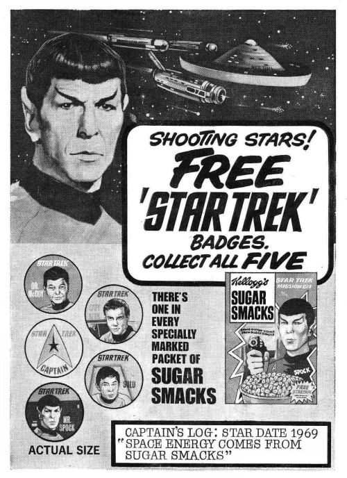 wagnetic: spirkspirk: classictrek: Newspaper ad, 1969 space energy comes from sugar smacks #Bones ye