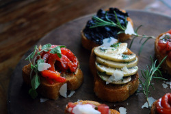 aperture24:  bruschetta, roasted red peppers,