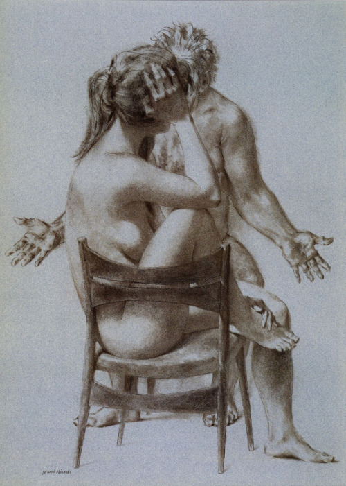 skullofjoy:Joseph Hirsch - Woman listening