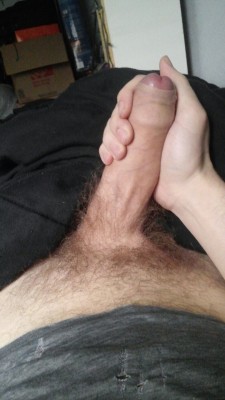 uncutboredguy:  Good morning everyone! Browsing tumblr with morning wood XD  cum help out? 