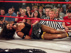 ltbhtf2002:  blackice210:  Mickie James  Such a great moment where two of my favorite things mixed together. Mickie James the only woman of wrestling to have been both tied up and tie another girl up inside the ring. Talking about mainstream wrestling