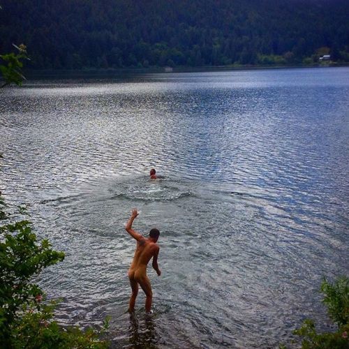 #nude #naked #nudism #swim #lake #cold #bc #canada #saltspring #spring #bum