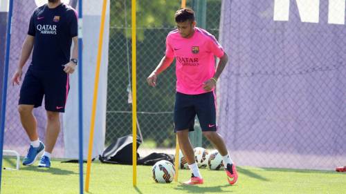 fzneymar:  26/08/2014 Training session in the morning - Neymar back in action Photo by MIGUEL RUIZ - FCB 