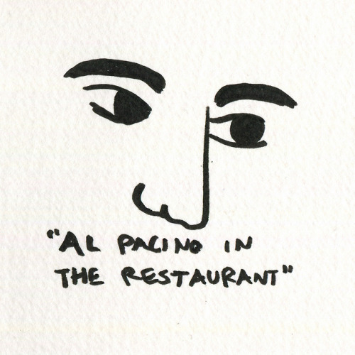 “Al Pacino in the restaurant” - The Godfather, 1972Drawing by Timothy McAuliffe