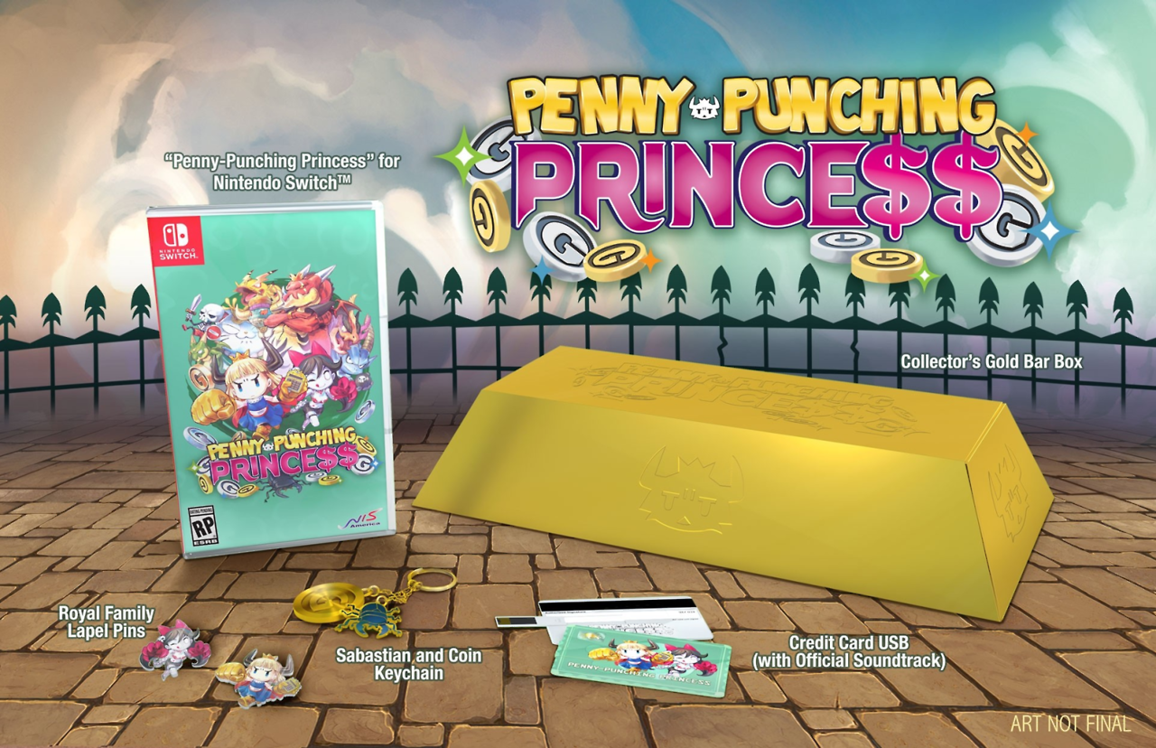 Penny-Punching Princess packs plenty of prizes for Switch preorders ⊟ The whole dang thing comes in a Gold Bar (box)! And there’s a Credit Card-shaped 2GB USB with its soundtrack! Shout-outs to NIS America for getting creative with this $59.99...