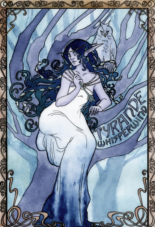 squirtleinwonderland: World of Warcraft - Art Nouveau set   Yogg Saron, Jaina, Tyrande, Chromie, Thalyssra, Valeera, Gelbin and Wrynn family - Tiffin. Anduin and Varian 