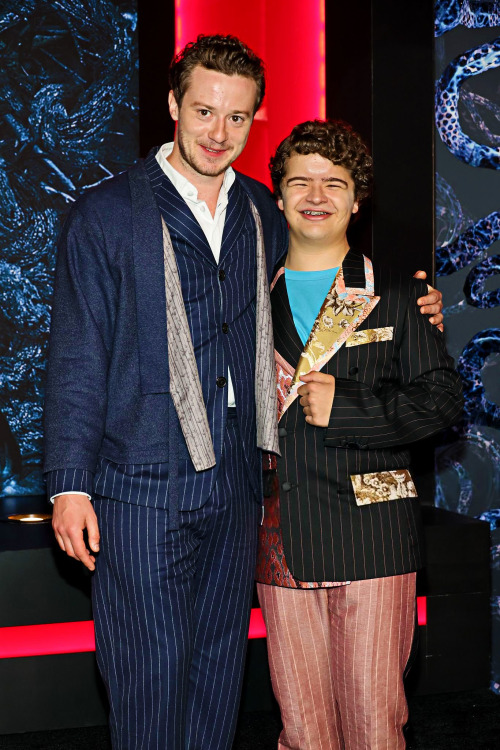 denimveststeve:Joseph Quinn and Gaten Matarazzo attend the Stranger Things Season 4 PremiereMay 14