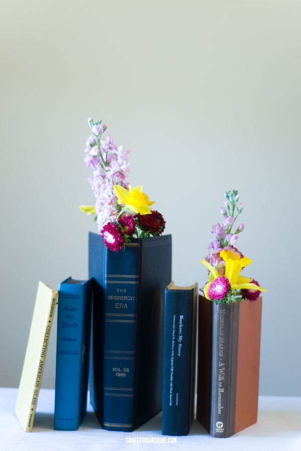 createforless:  Floral Book Arrangement via Confetti Sunshine