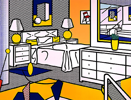 artist-lichtenstein: Interior with mobile, 1992, Roy LichtensteinMedium: magna,oil,canvaswww