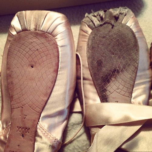 new VS old #balletshoes #pointe #old #new #wornout #versus #yay #dance