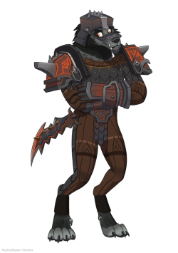 mightyraptor:A former Worgen who joined the Dark Iron Dwarves in the aftermath of the Cataclysm and is now aiding both Dark Iron Clan and Alliance.Worgen and items World of Warcraft Blizzard ©Artwork MightyRaptor © (DO NOT USE OR RETRACE THIS)