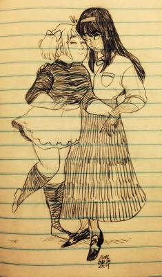 actualhitomi:  i drew magical lesbians for my friend today