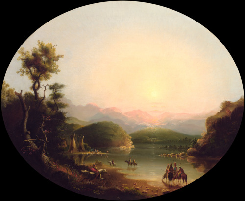 Shoshone Indians at a Mountain Lake (Lake Fremont), Alfred Jacob Miller (1810-1874)
