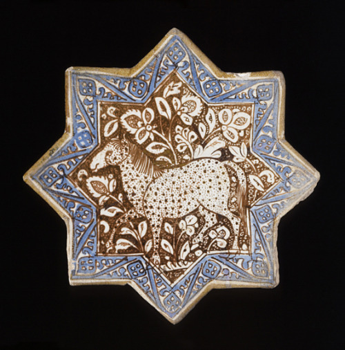Star Tile, 1300, Kashan, Iran. Via LACMA