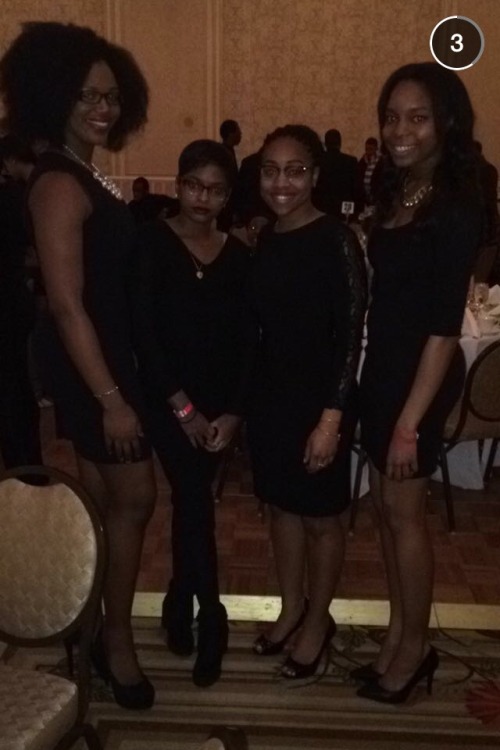 baetology:  At the keynote dinner at Yale’s Black Solidarity Conference.  These are all SHU girls and the advisor of my school’s BSU.