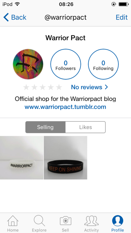 WARRIORPACT WRISTBANDS NOW FOR SALE. Visit our depop shop, or send a message to the blog to make an 