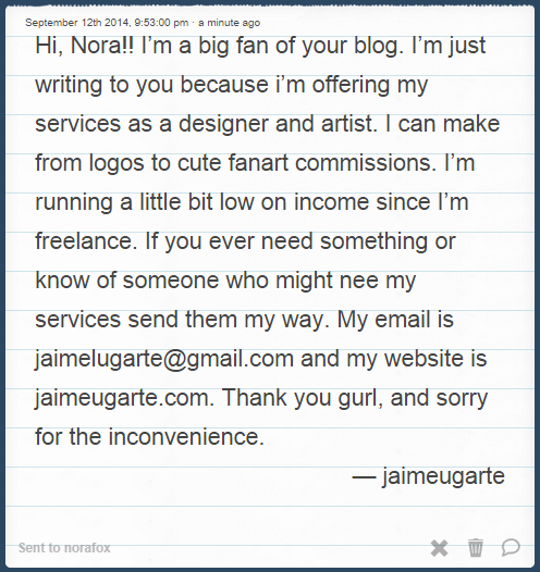 norafox:  hey guys! if you could reblog this for me and spread the word that would