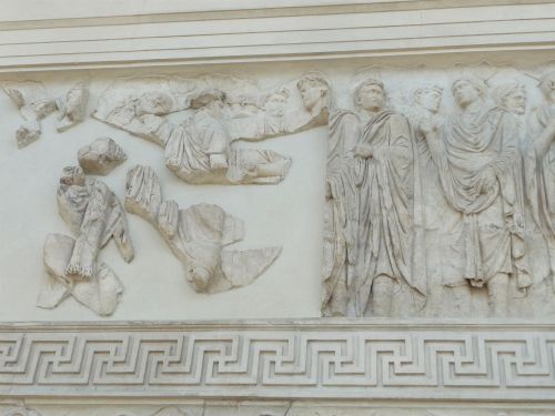 Ara Pacis Augustae - Augustus and his relatives1. Antonia Minor (2nd left) and his husband Drusus. L