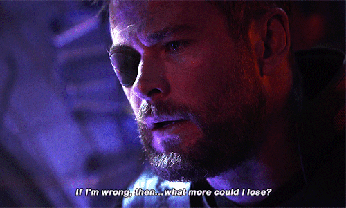 ransomflanagan:CHRIS HEMSWORTH as Thor Odinson in Avengers: Infinity War (2018), dir. Anthony Russo,