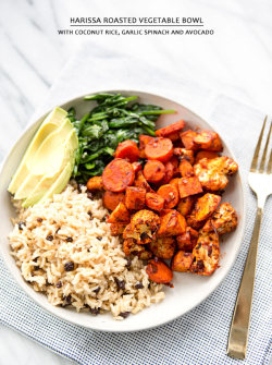 vegan-yums:  Harissa roasted vegetables bowl / Recipe