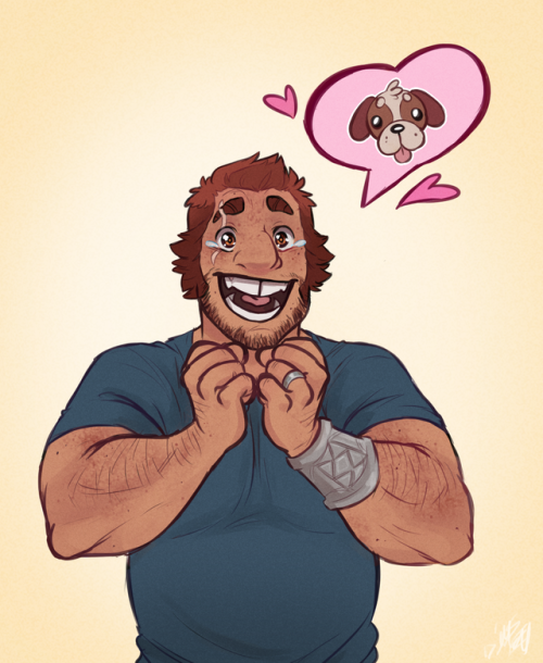taz-ids:padalickingood:Give Magnus a pupper 2k17Twitter|Patreon|Instagram[ID] A full color drawing o