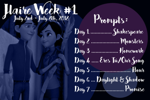 jlaireweek: Jlaire Week #1 (July 2 - July 8, 2018)Prompts:Day 1 (July 2) - ShakespeareDay 2 (July 3)