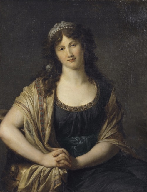 Portrait de femme avec un châle.Portrait of a woman with a shawl.Oil on Canvas.94.6 x 73.4 cm.Art by