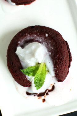 im-horngry:  Vegan Chocolate Treats - As Requested! X Chocolate Lava Cake with Vanilla Ice Cream!