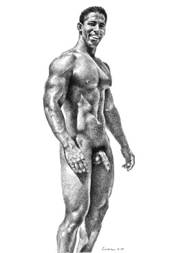 douglassimonson:  Magnificent, pencil drawing by Douglas Simonson. Model: Renato (from a series of photographs shot in Rio de Janeiro).