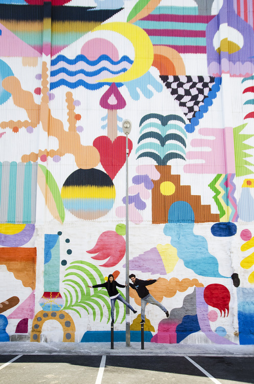 “Jardín Mágico” collaboration with Mina Hamada, Hospitalet (Barcelona) 2015Open Walls Conference