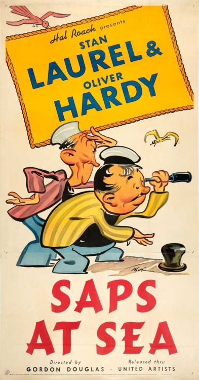 Various Laurel &amp; Hardy caricatures and guises. The black-and-white drawing is by Al Hirschfe