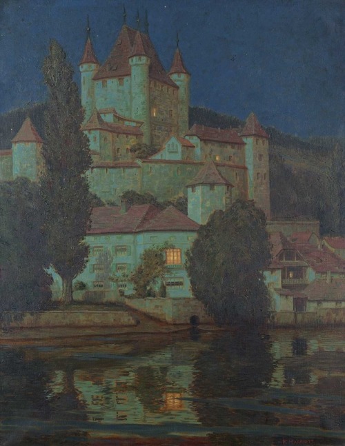 Frederick Marriott (1860–1941)The Chateau at Thun [Moonlight]