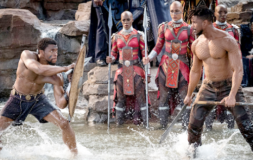 theavengers:New stills of Erik Killmonger and T’challa in Black Panther for Entertainment Weekly.