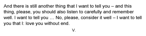 Vladimir Nabokov, letter to his wife Véra (1926), Letters to Véra (ed. Brian Boyd & trans. Olga 