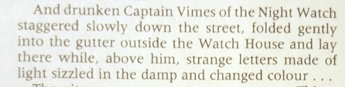 ofpaintedflowers: Sam Vimes’ first and last appearances in Discworld. Guards! Guards! p.10 and
