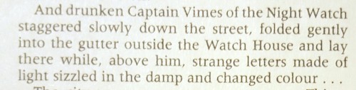 ofpaintedflowers: Sam Vimes’ first and last appearances in Discworld. Guards! Guards! p.10 and