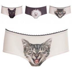 kissmedeadlier:  The power of pussy…cat pants. (Plus poodles.) Are you Looking for Love? Experienced Fighter? Or the Dangerously Sweet One? There’s a kitty (or Dogess) to fit your mood with these awesome knix from Latvian guest brand Lickstarter 👅