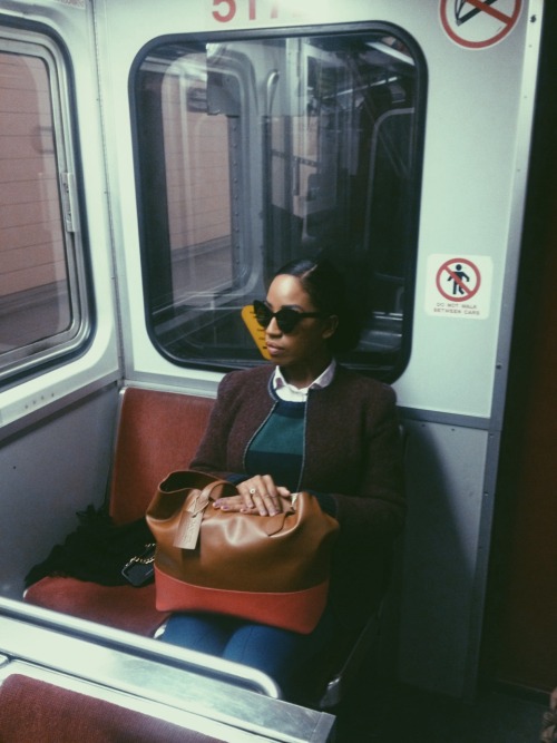 blackfashion: What are you wearing? Vintage jacket Buffalo Exchange, Gap sweater, American Apparel r