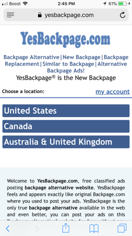mistyts1991: Backpage is back!! And free posting the new site is called yesbackpage.com make sure ev