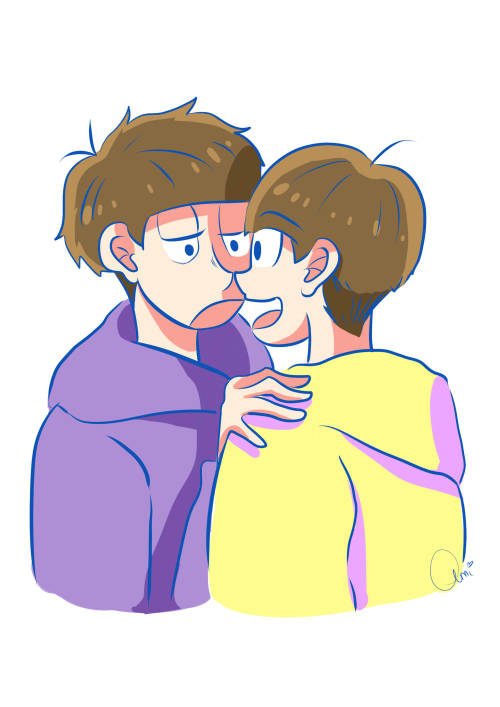 Ami: Ichimatsu &amp; Jyushimatsu :)Noses touching! I needed some happyness after episode 24 man ——–D