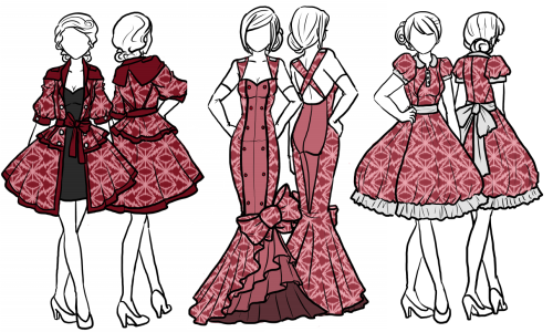 pardonmybloomers:  ladylawga:  Designs that I submitted for my FIDM application based on traditional Japanese fabric and retro Western silhouettes. (They…only wanted 6 I have no idea why I drew 18)  oh goodness that purple gown tho 