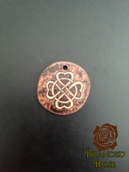 brandedroseshop: Celtic: Four Hearts Wooden Pendant, Celtic Knotwork, Pyrography My third negative p