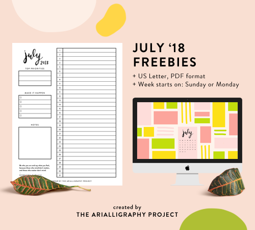 July 2018 FreebiesStay focused and organized with this month&rsquo;s freebie bundle!The printabl