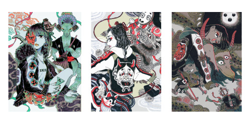 “Youkai Girls“ - for Giant Robot Gallery’s “NANA” show. Original was black & white with red copi