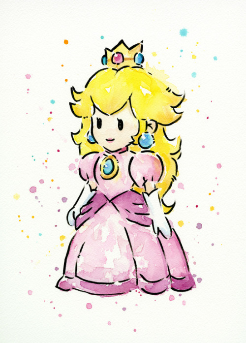 Sex nerdsandgamersftw:Super Mario WatercolorsCreated pictures